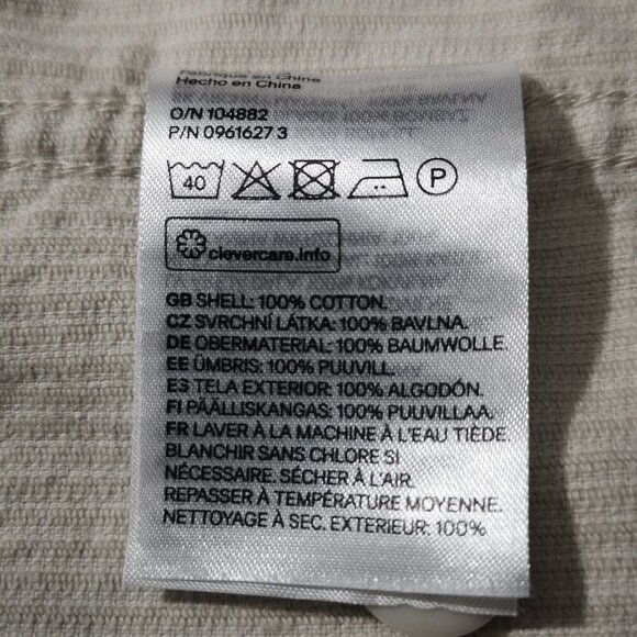 H&M Men's Size Medium Full Zip Beige 100% Cotton Corduroy Jacket - Picture 7 of 9